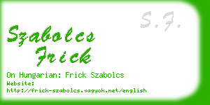 szabolcs frick business card